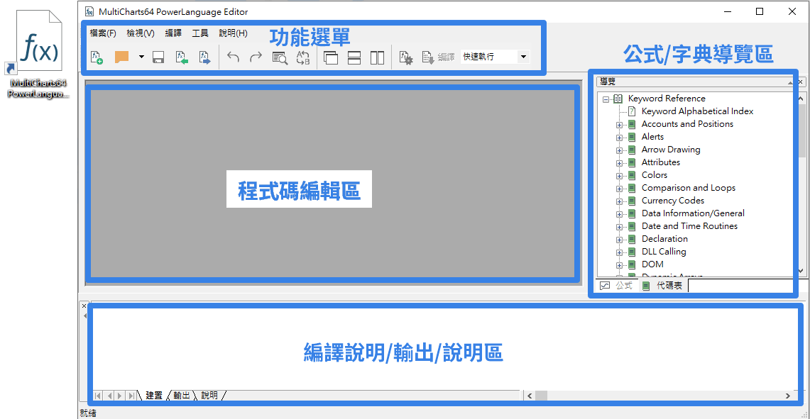 PowerLanguage Editor基本介面介紹