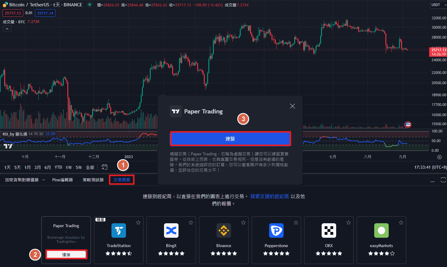 Tradingview 模擬交易 步驟 2