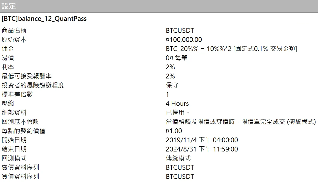 Btcbalance 12 Quantpass 設定