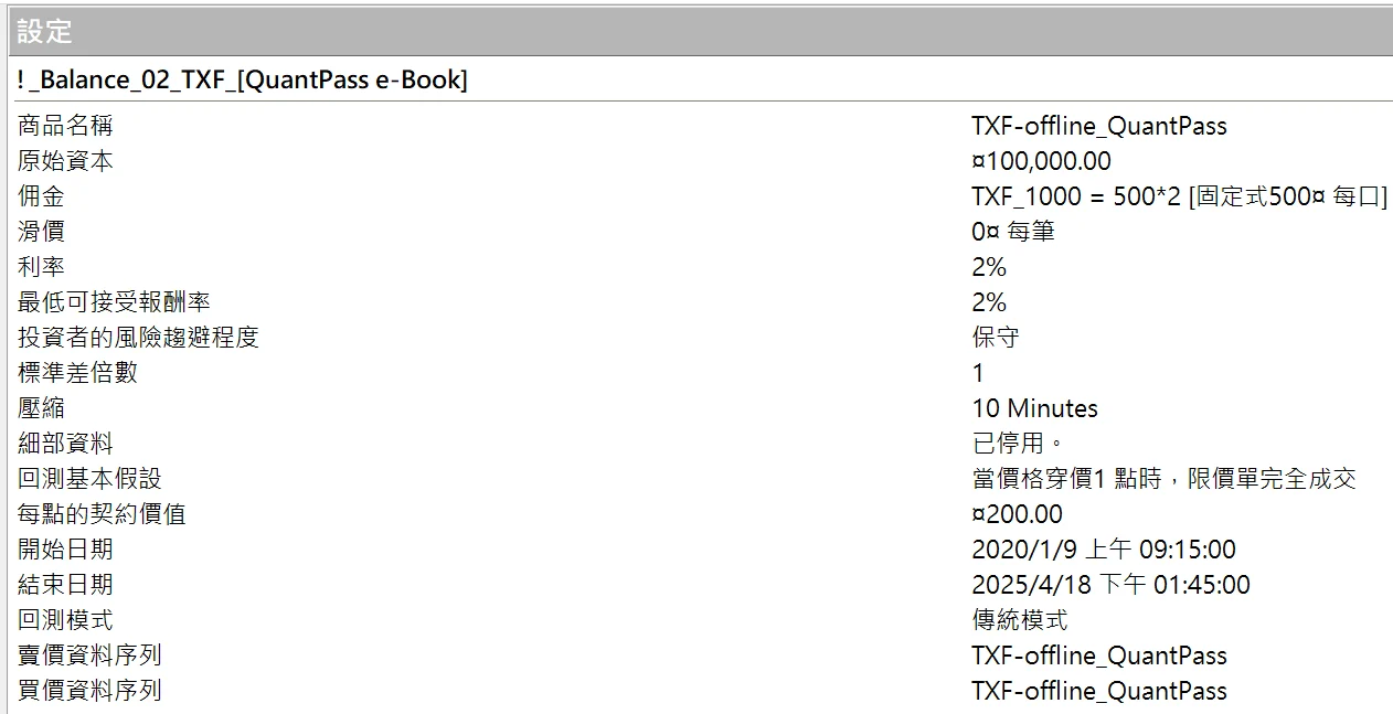 Txfbalance 01 Quantpass 設定
