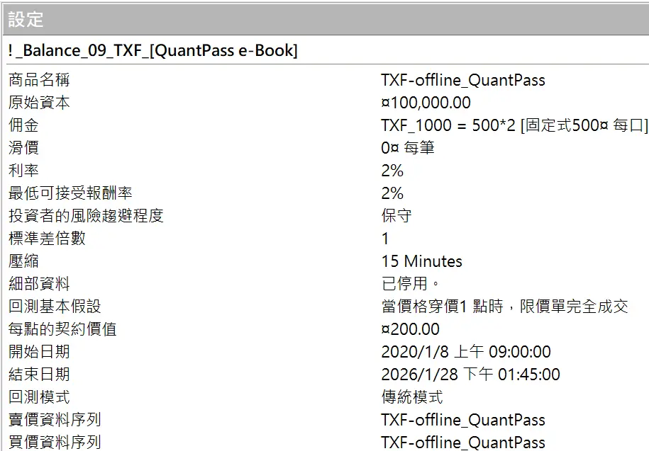 Txfbalance 01 Quantpass 設定