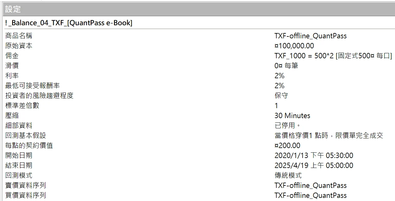 Txfbalance 01 Quantpass 設定