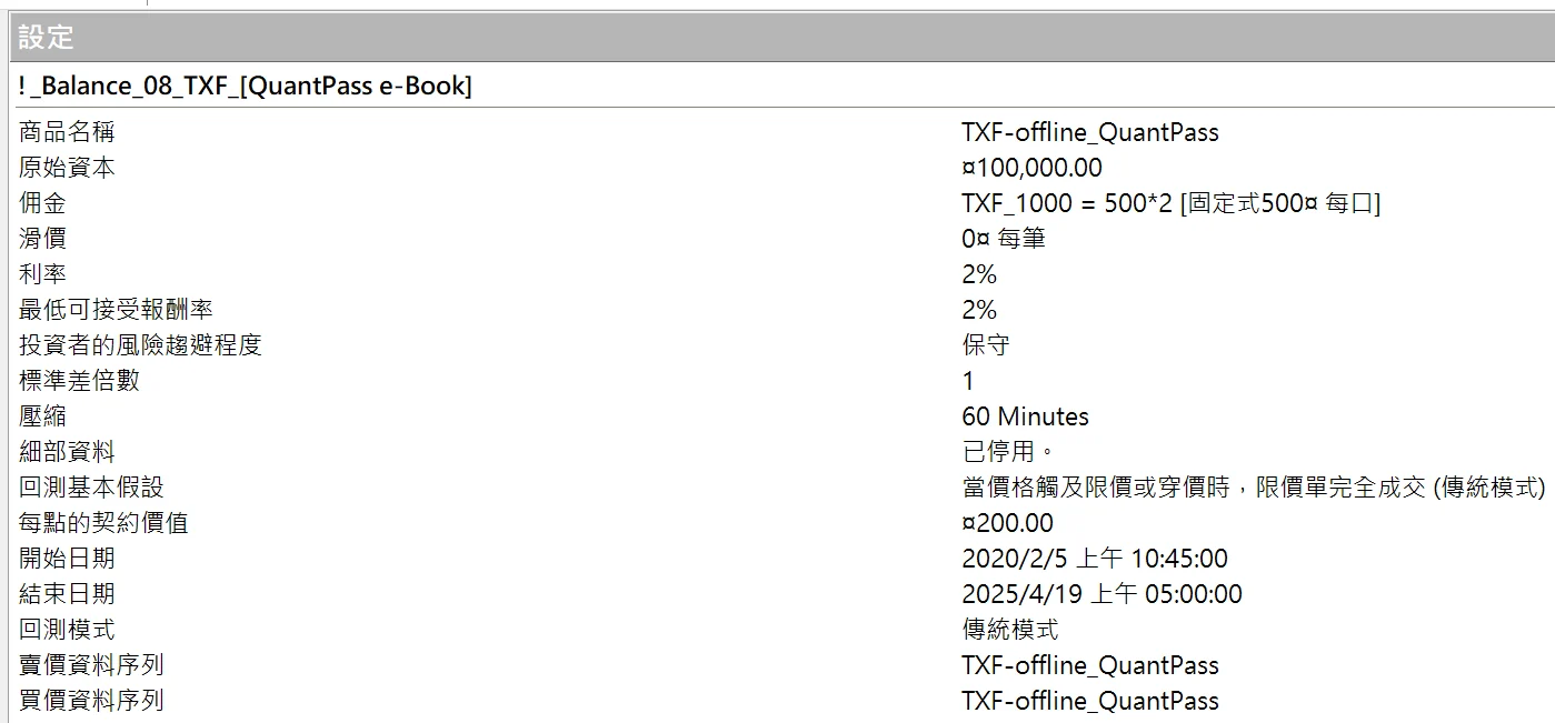 Txfbalance 01 Quantpass 設定